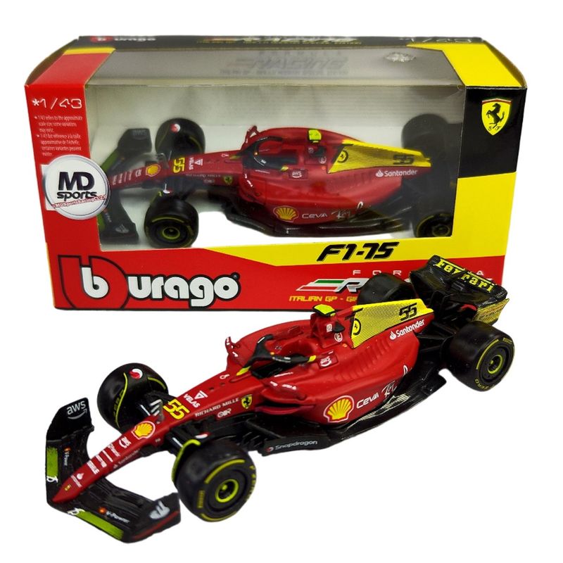 BBURAGO - Auto F1 Ferrari F1-75 Monza 2022 #55 Sainz Caja Normal 1:43
