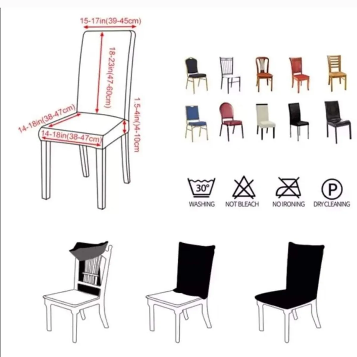 GENERICO - Pack de 2 fundas para Sillas de Comedor