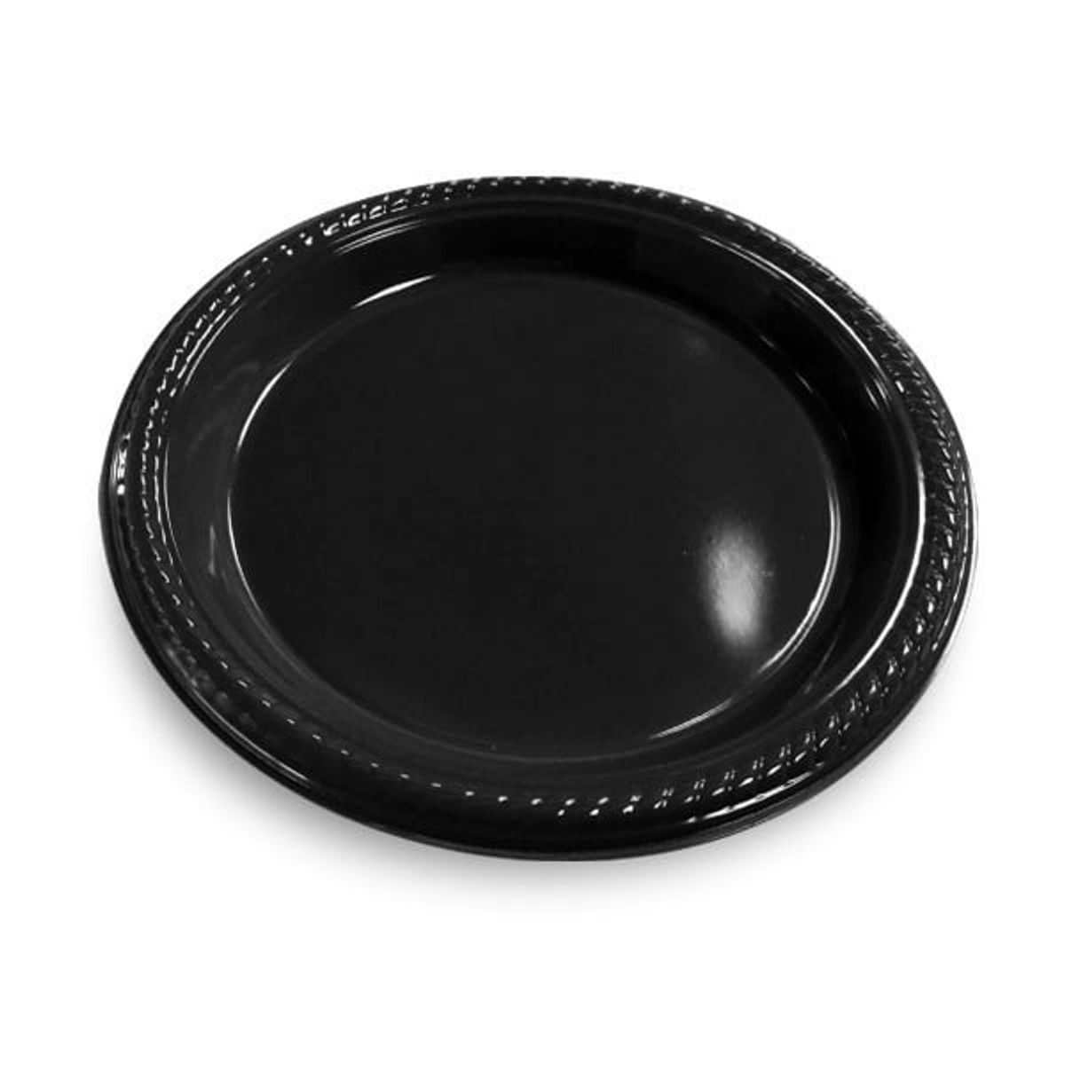 GENERICO - PLATO 7 PLASTICO NEGRO X10 UNI