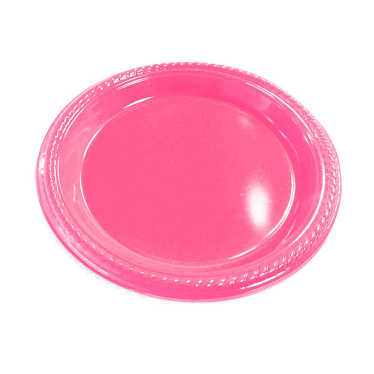 GENERICO - PLATO 7 PLASTICO ROSADO FUERTE X10 UNI