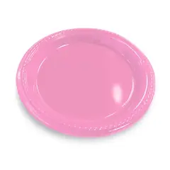 GENERICO - PLATO 7 PLASTICO ROSADO X10 UNI