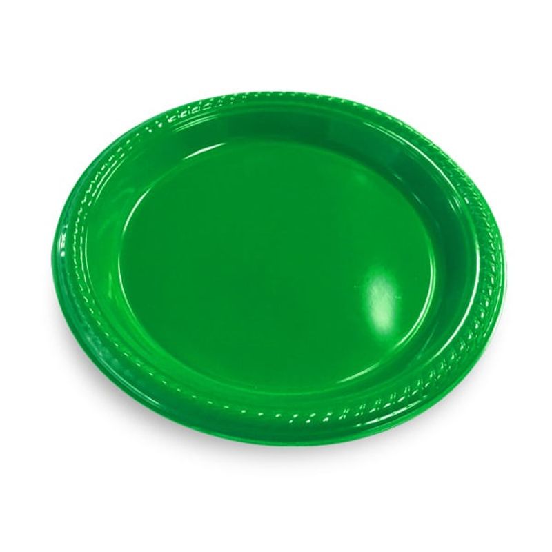 GENERICO - PLATO 7 PLASTICO VERDE X10 UNI