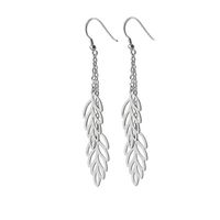 Aros de Plata Hojas Tropicales