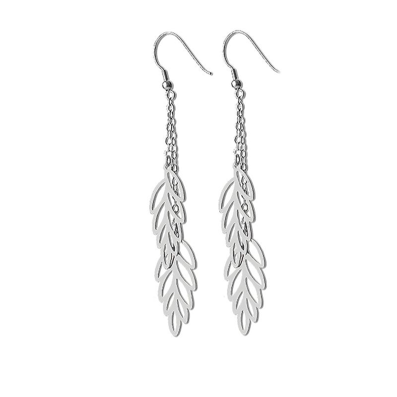 MABELITA - Aros de Plata Hojas Tropicales