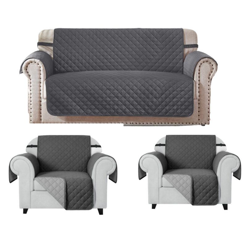 GENERICO - Pack de Cubre Sofa de 2-1-1 cuerpos con ligas Sujetadoras ANTI-DERRAME