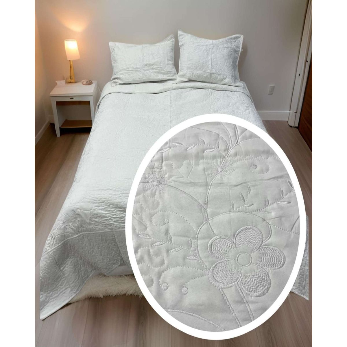 GENERICO - CUBRECAMA BORDADO 2 PLAZAS.