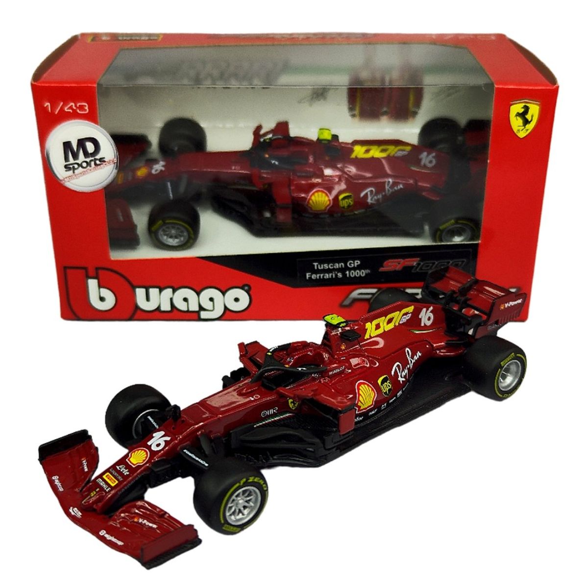 BBURAGO - Auto F1 Ferrari Sf1000 Tuscan 2020 Leclerc Caja Normal 1:43