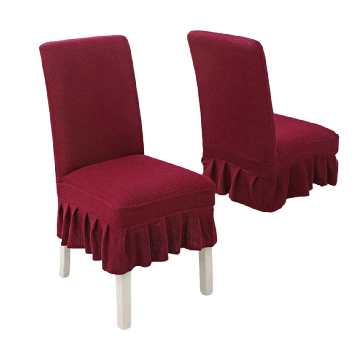 GENERICO - Pack de 6 fundas para Sillas de comedor, elasticada con VUELOS