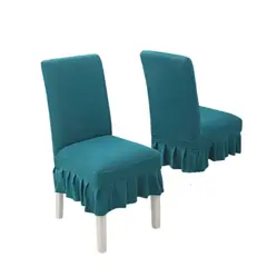 GENERICO - Pack de 6 fundas para Sillas de comedor, elasticada con VUELOS