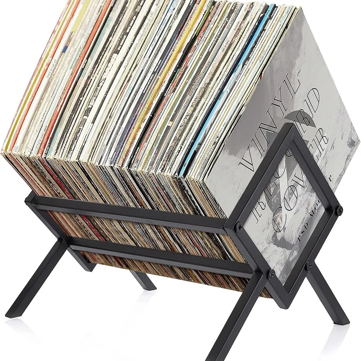 KUANGYE - Estante Organizador De Almacenamiento De Discos De Vinilo Cd