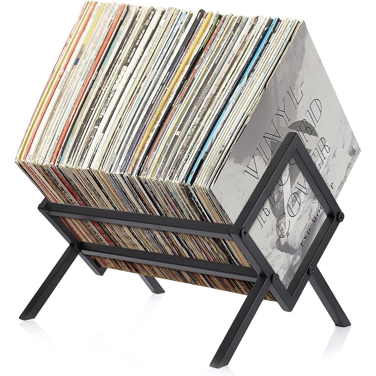 KUANGYE - Estante Organizador De Almacenamiento De Discos De Vinilo Cd