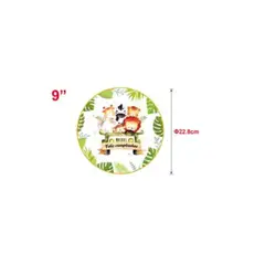 GENERICO - PLATOS PARA FIESTA SAFARI 22 CM