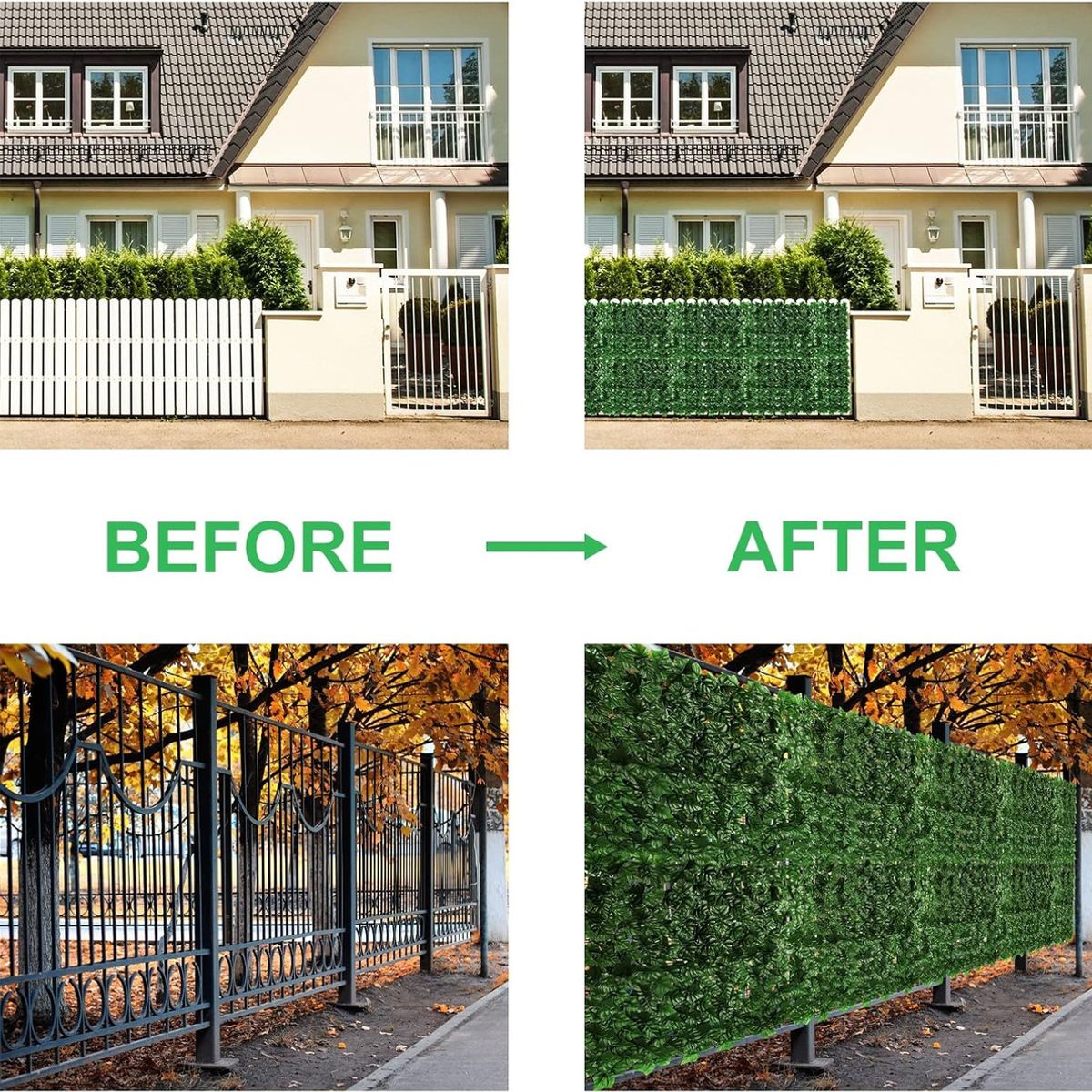 EVERSO - Malla De Hojas Enredaderas Treillage Reja Cortina Tupida 3x1