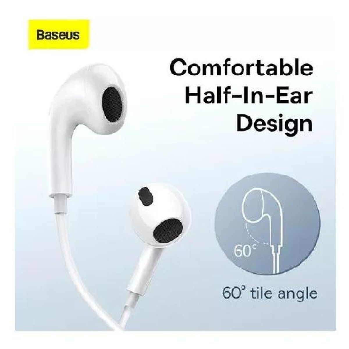 GENERICO - Audífonos con cable Baseus tipo C con micrófono para Xiaomi blanco