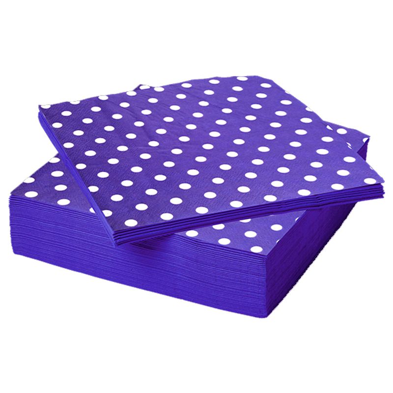 GENERICO - SERVILLETA POLKA MORADO 33X33 X20 UNI