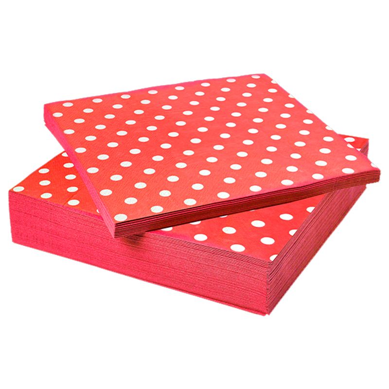 GENERICO - SERVILLETA POLKA ROJO 33X33 X20 UNI