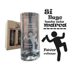 PERFECT CLASS - Set 2 Vasos Piscoleros "Favor Rellenar"