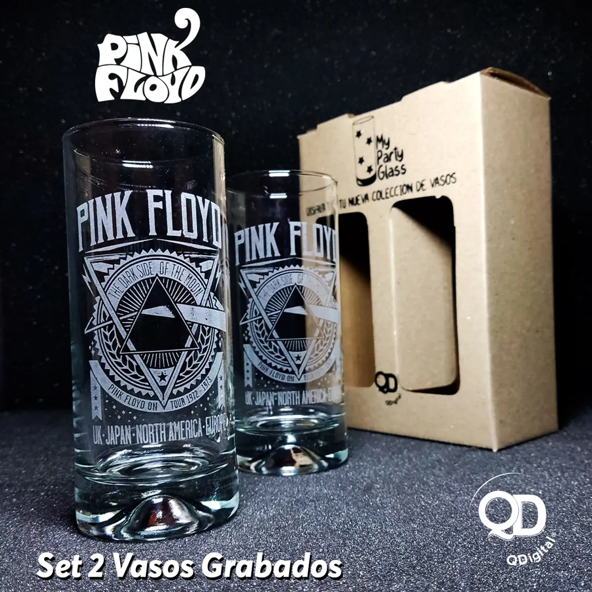 PERFECT CLASS - Set 2 Vasos Pink Floyd 450ml