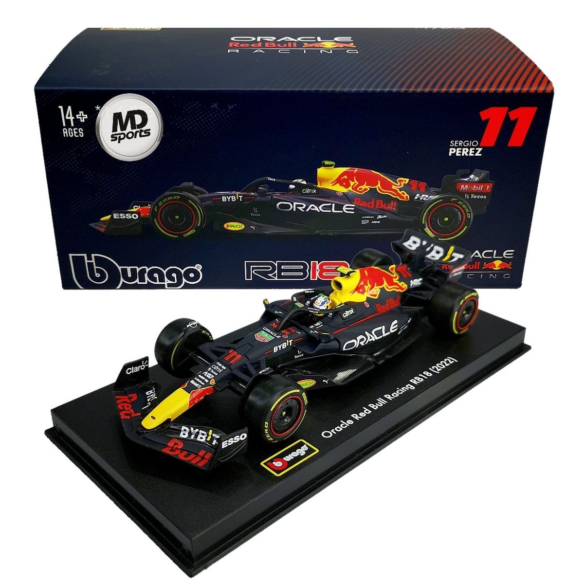 BBURAGO - Auto F1 RedBull RB18 2022 #11 Checo Perez Caja Acrilica 1:43
