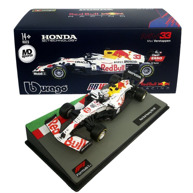 BBURAGO - Auto F1 RedBull RB16b Blanco 21 Verstappen Caja Acrili 143