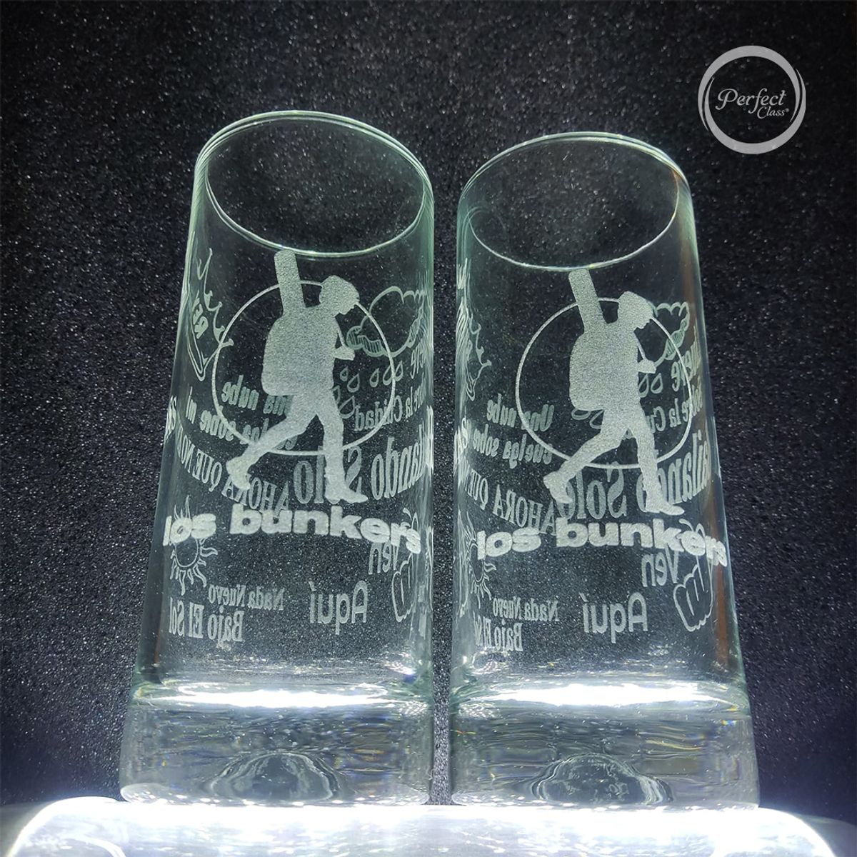 PERFECT CLASS - Set 2 Vasos "Los Bunkers" 450ml Piscoleros