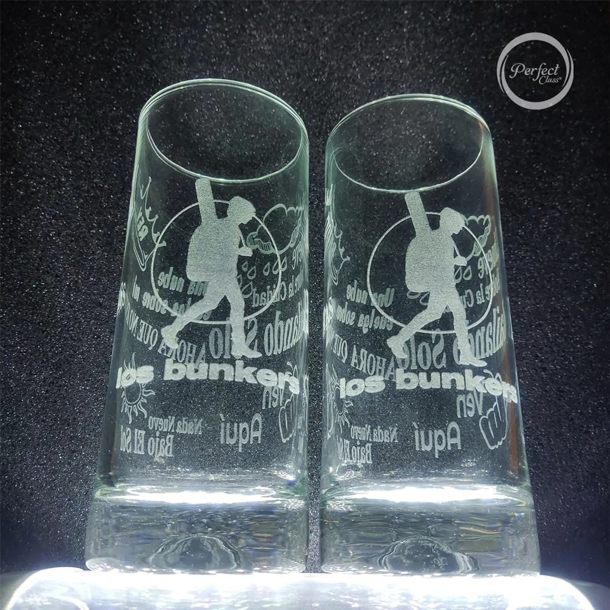PERFECT CLASS - Set 2 Vasos "Los Bunkers" 450ml Piscoleros