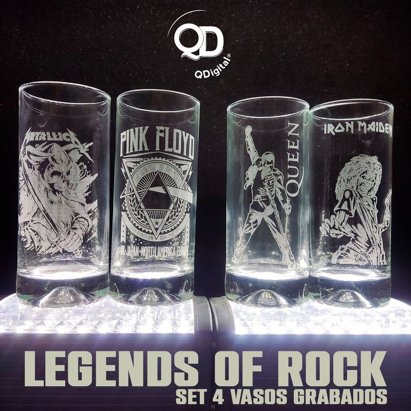 PERFECT CLASS - Set 4 Vasos "Legends Of Rock" 450ml Piscoleros