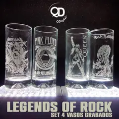 PERFECT CLASS - Set 4 Vasos "Legends Of Rock" 450ml Piscoleros