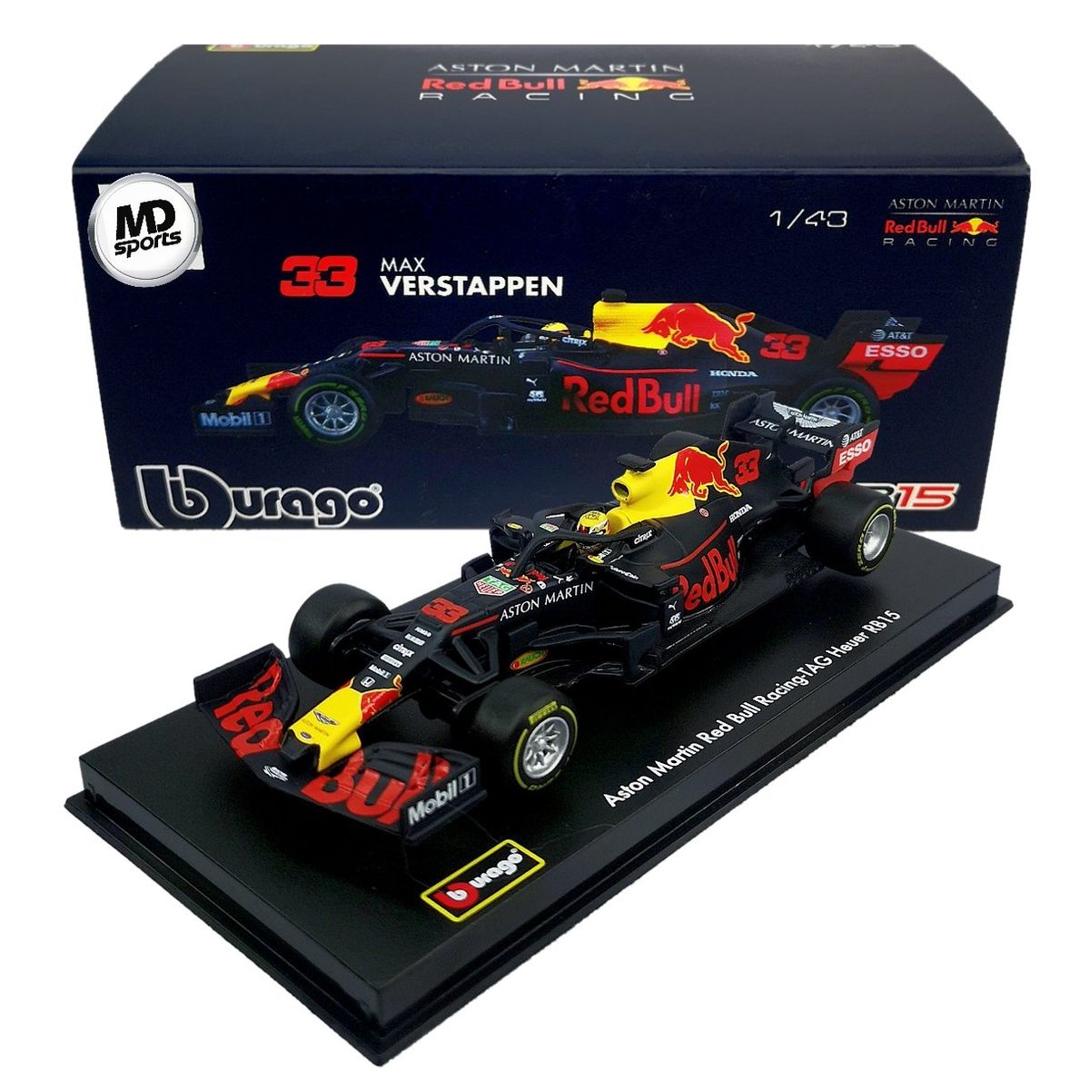 BBURAGO - Auto F1 RedBull RB15 2019 #33 Verstappen Caja Acrilica 1:43