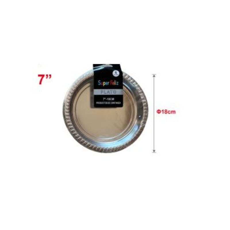 GENERICO - PLATOS PARA FIESTA 18 CM 6 PCS