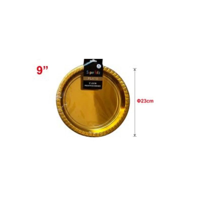 GENERICO - PLATOS PARA FIESTA 23 CM 6 PCS