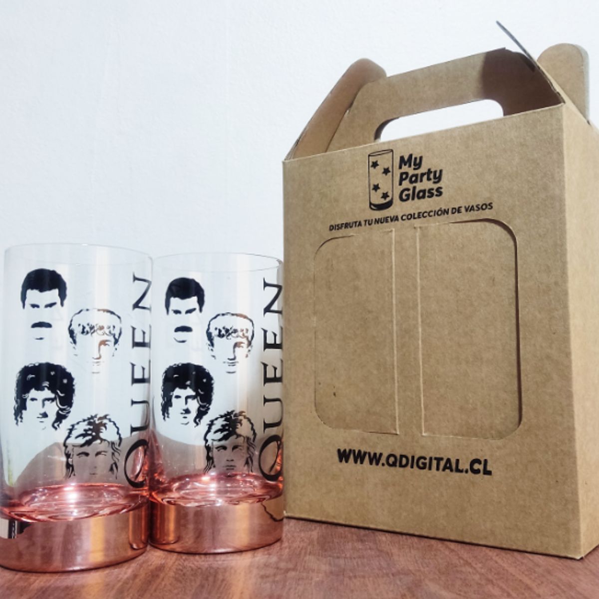 PERFECT CLASS - Set 2 Vasos Queen Cobrizados 500ml