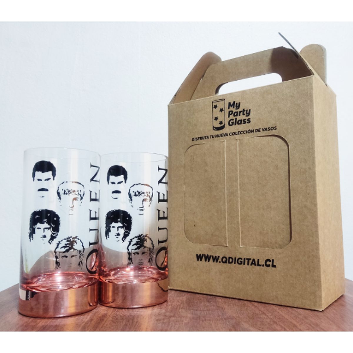 PERFECT CLASS - Set 2 Vasos Queen Cobrizados 500ml