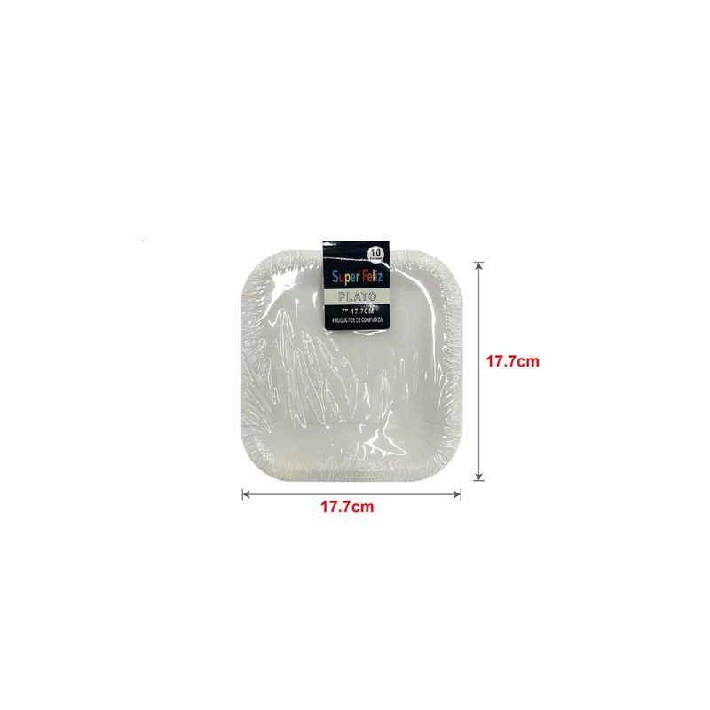 GENERICO - PLATOS PARA FIESTA 17 CM x 17 CM 10 PCS