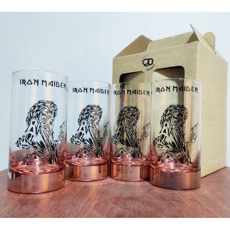 PERFECT CLASS - Set 4 Vasos "Iron Maiden" 500ml Cobrizados