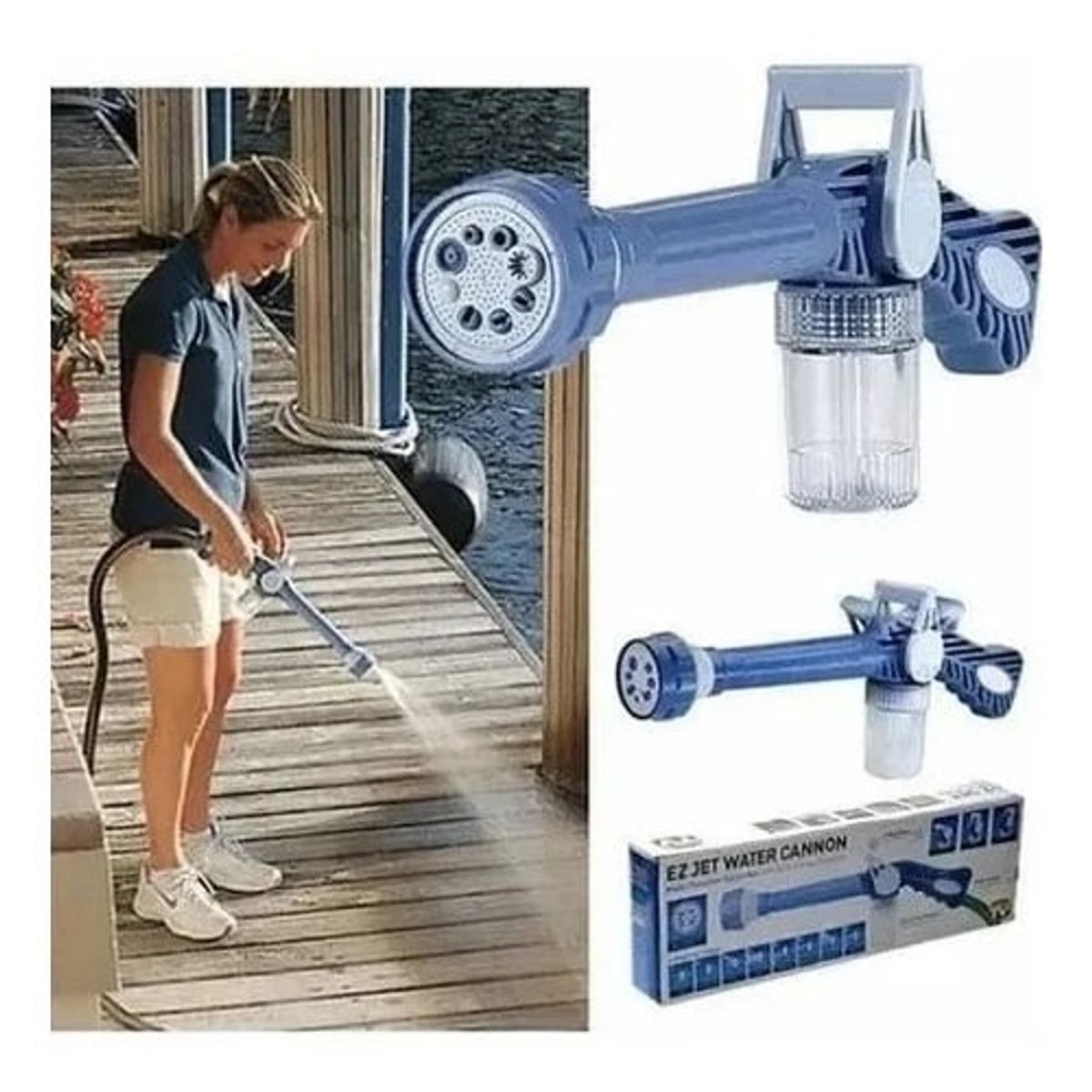 GENERICO - Pistola Multifunción De Pulverización De Agua A Chorro Con 8 Boquillas