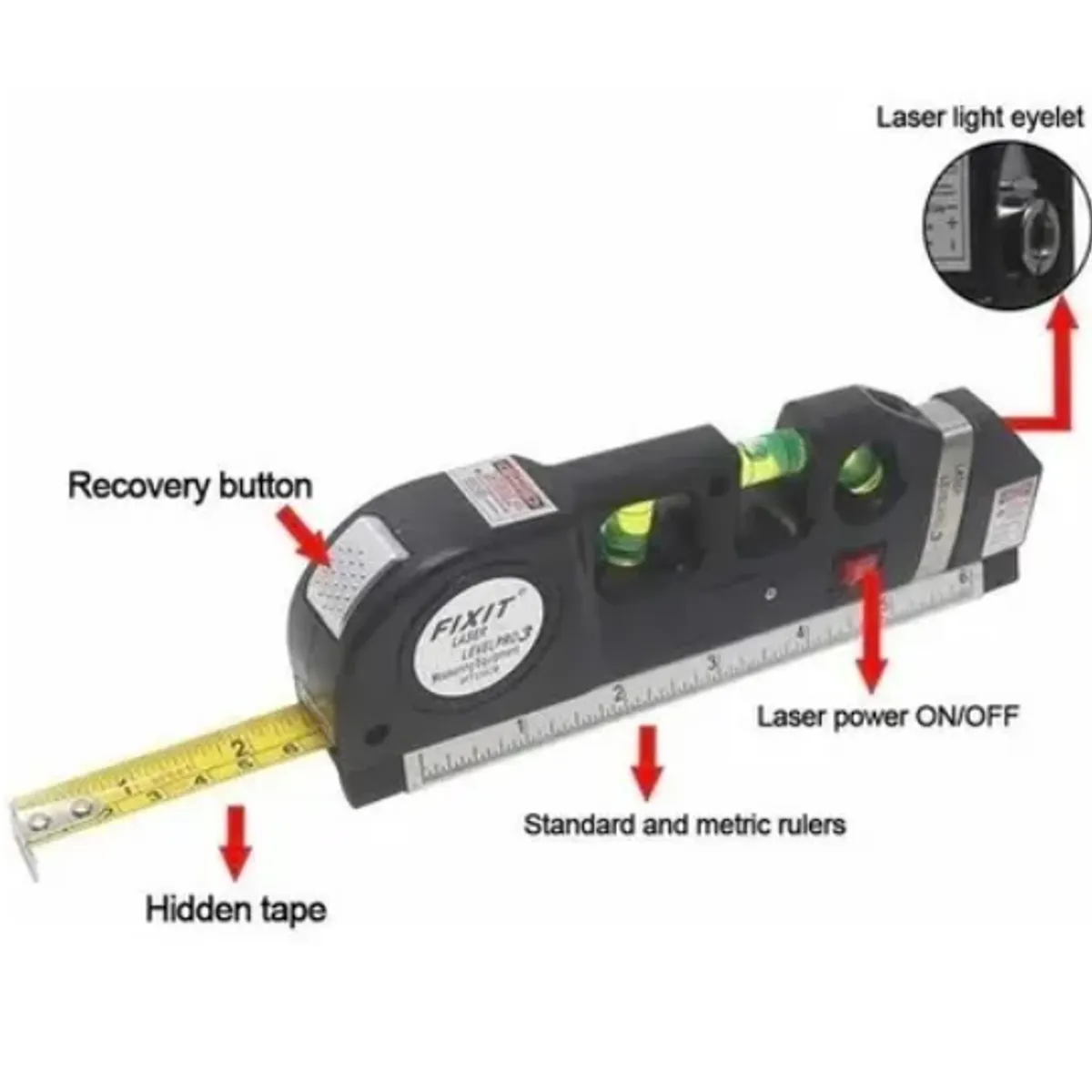 GENERICO - Nivel Laser Con Una Proyección De Haz De Láser Horizontal Y Vertical