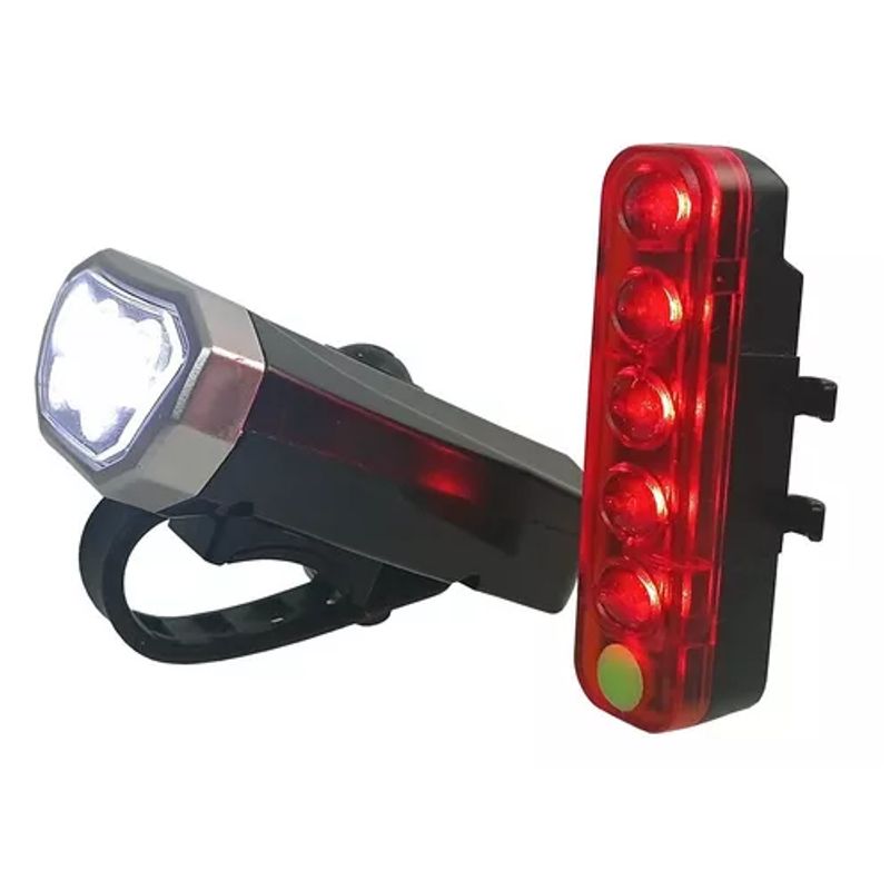 GENERICO - Juego De Luces Trasera Y Delantera De Bicicleta Carga USB