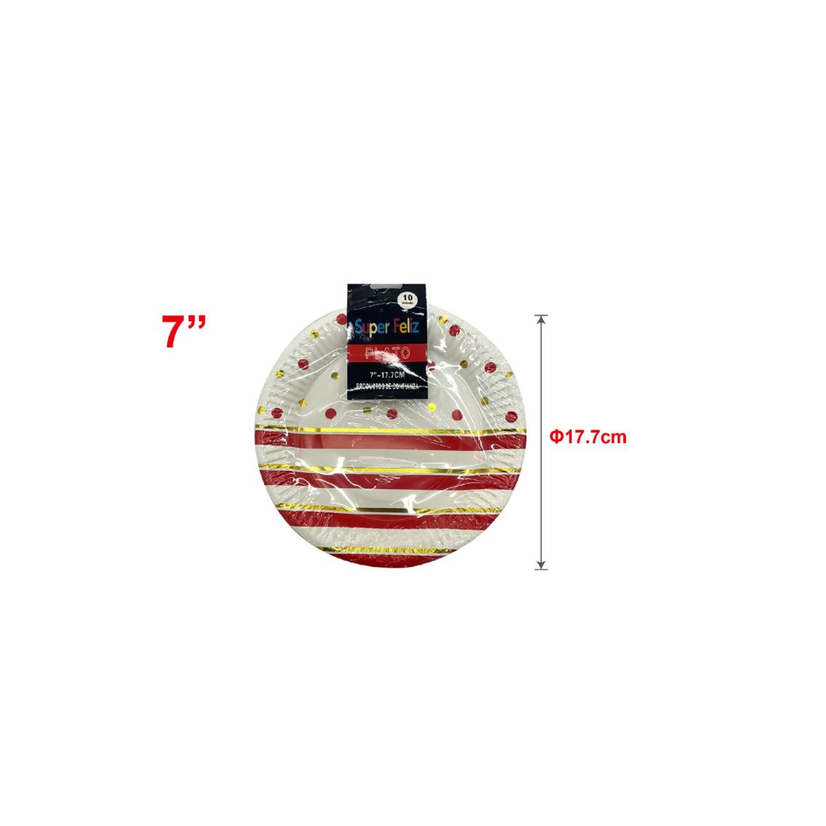 GENERICO - PLATOS PARA FIESTA 17 CM 10 PCS