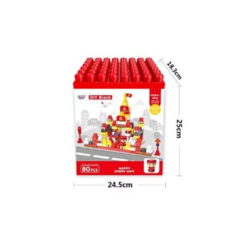 GENERICO - Bloques De Juguete Divertidos Construccion 80 pcs Rojo