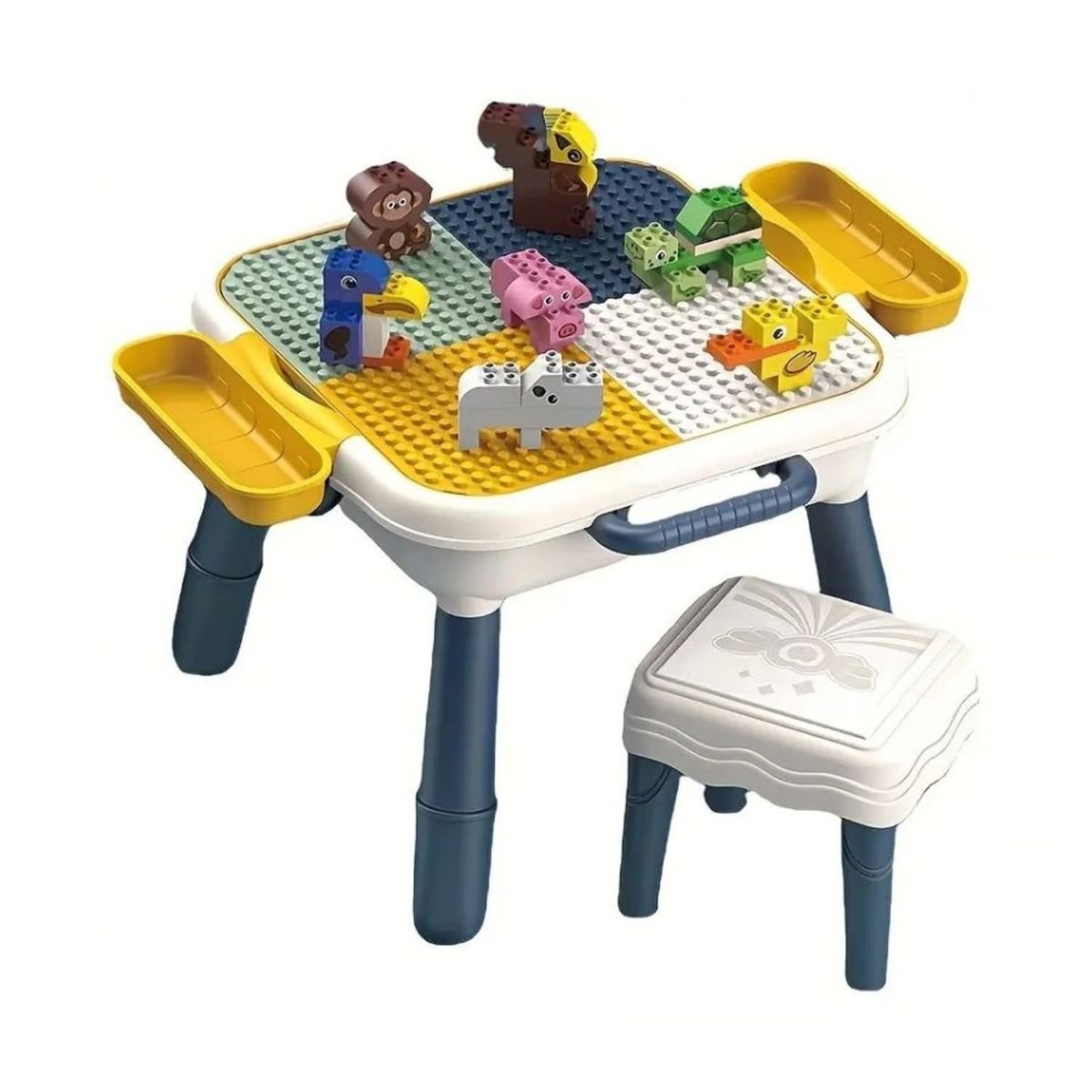 GENERICO - Bloques De Construccion Ensamblados Mesa Y Silla Niños