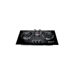 GENERICO - Cocina Encimera A Gas Placa Vidrio Templado 3 Platos.