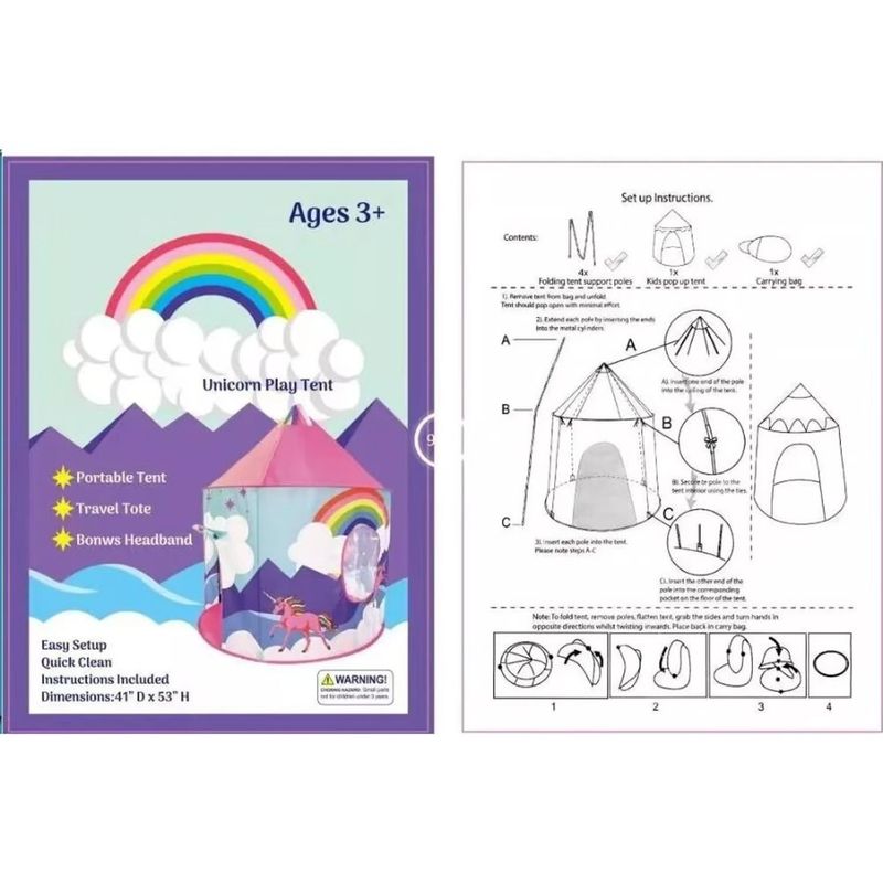 GENERICO - Carpa Castillo Unicornio Carpa Tienda Princesa Niñas