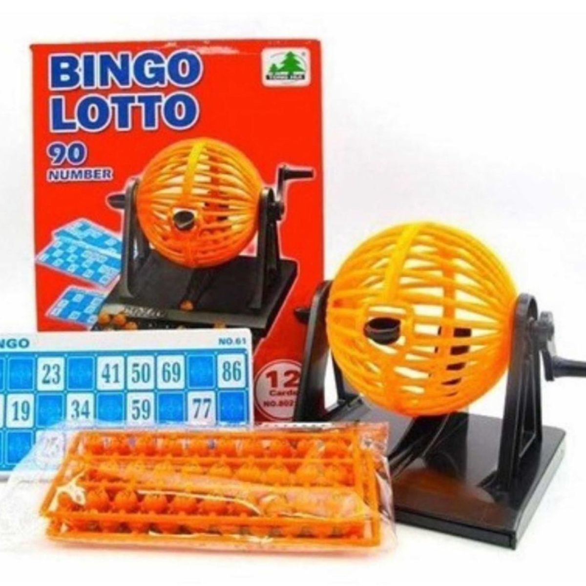 GENERICO - Bingo Lotto Tómbola 12 Cartonés 90 Números Juego Familiar