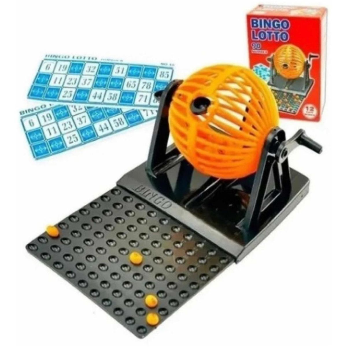 GENERICO - Bingo Lotto Tómbola 12 Cartonés 90 Números Juego Familiar