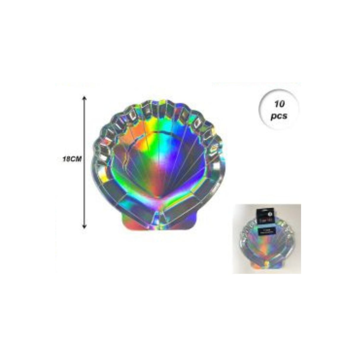 GENERICO - PLATOS PARA FIESTA CONCHA 18 CM 10 PCS