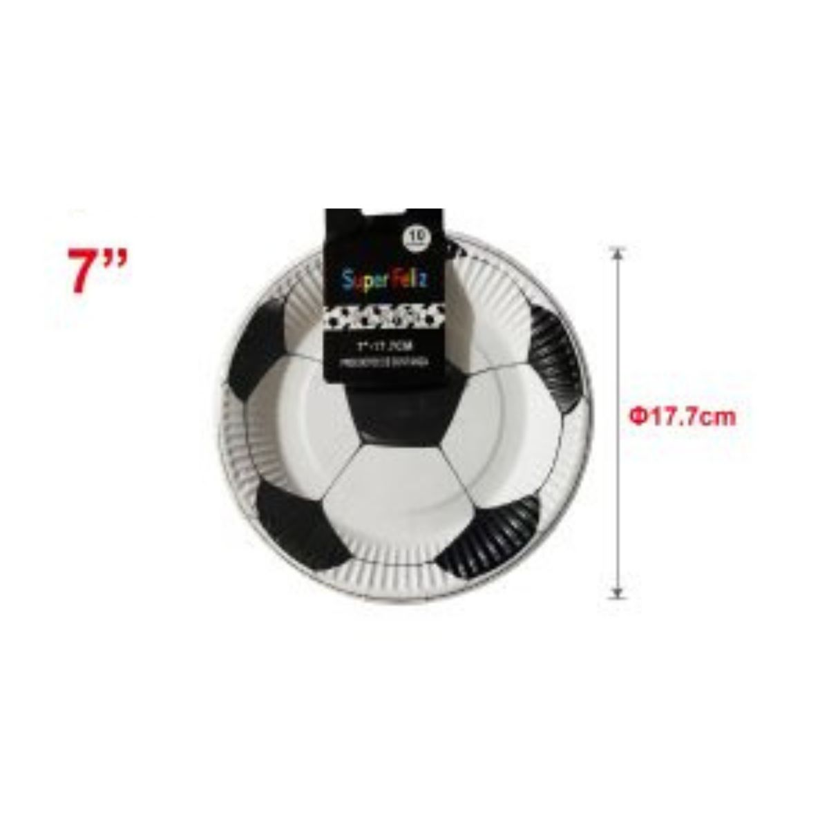 GENERICO - PLATOS PARA FIESTA FUTBOL 17 CM 10 PCS