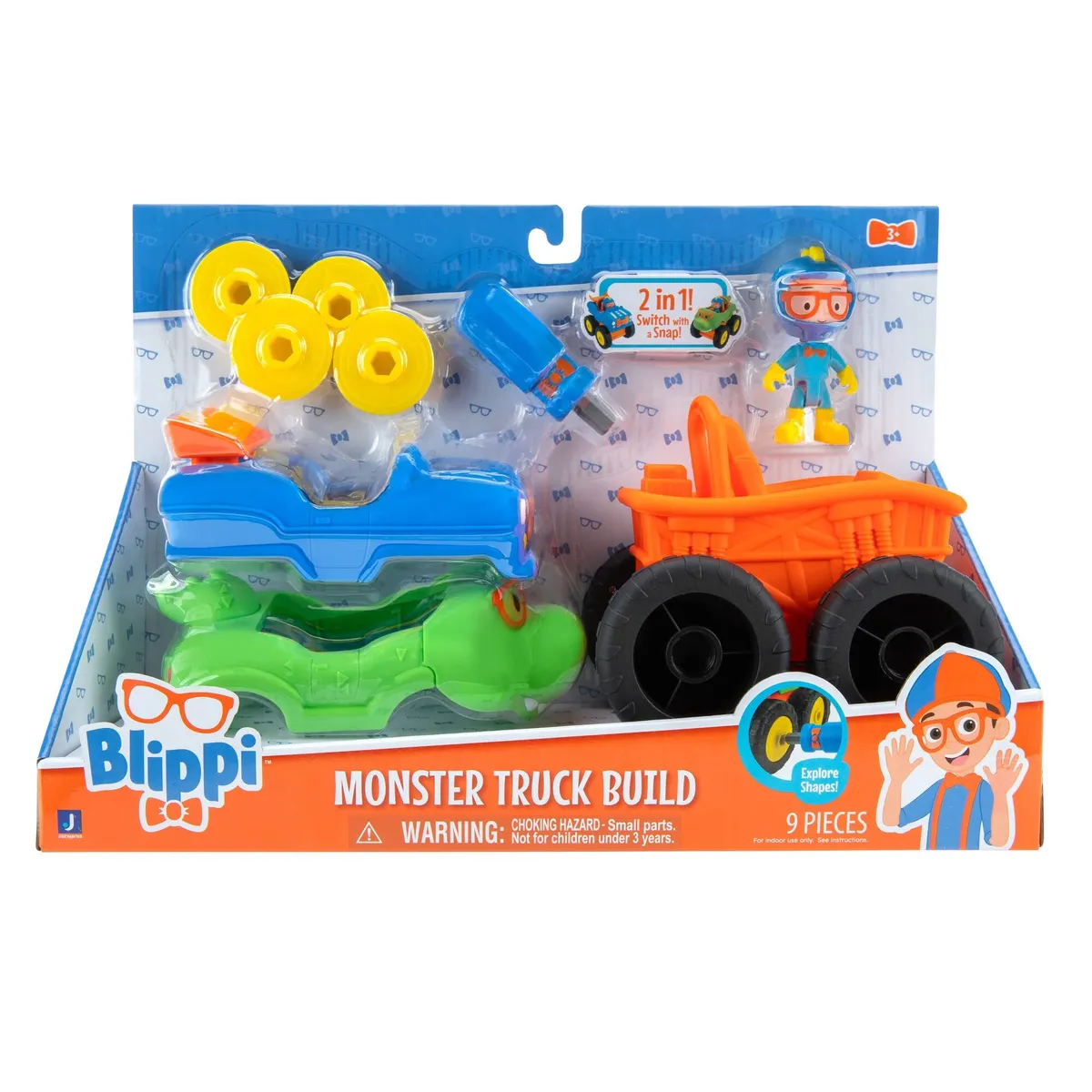 JAZWARES - Blippi Build - Figura y vehículo monster truck