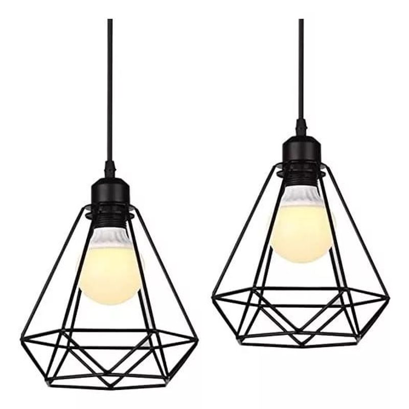GENERICO - Pack X2 Lampara Colgante Vintage Tipo Diamante Decoracion