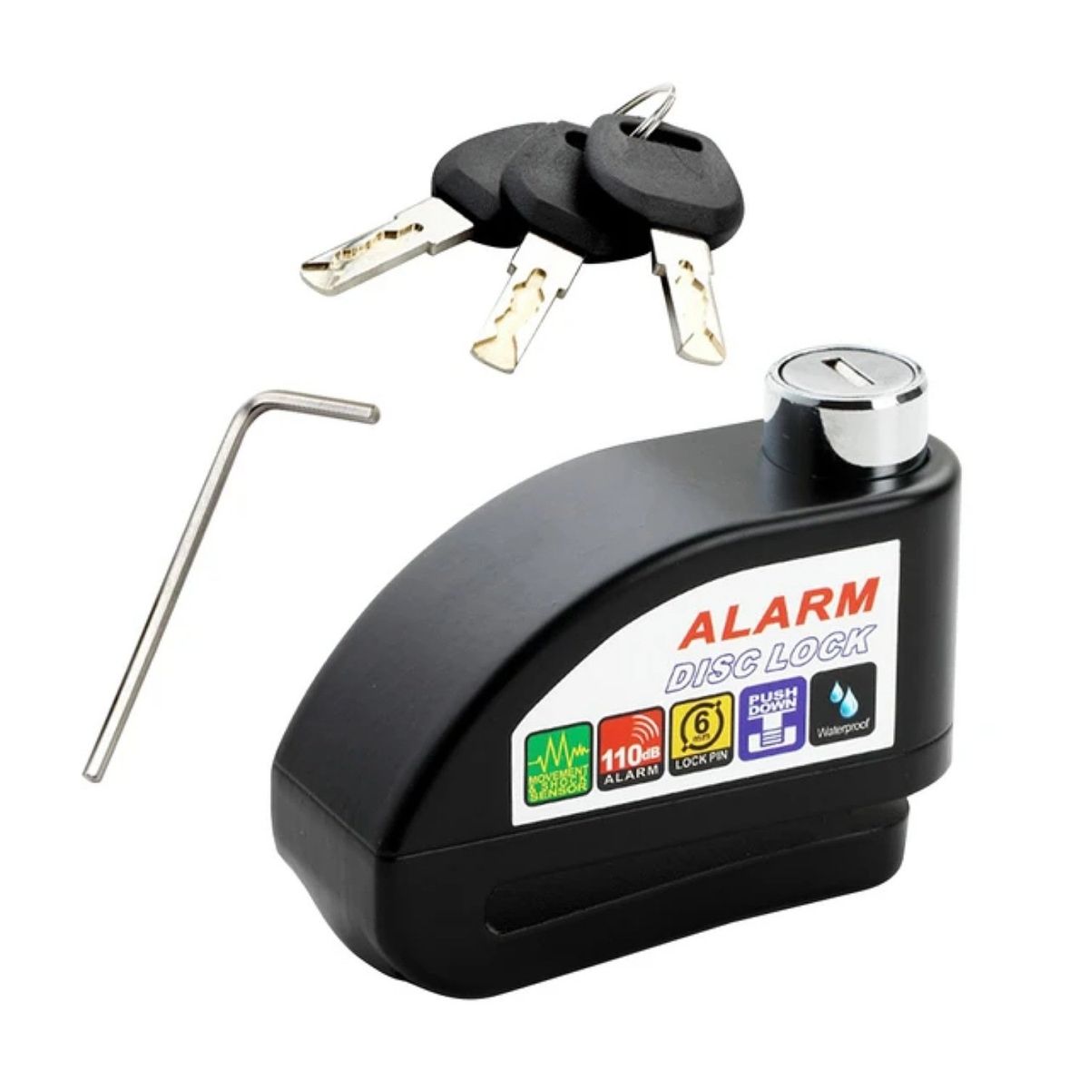 GENERICO - Candado con alarma para disco de moto y scooter